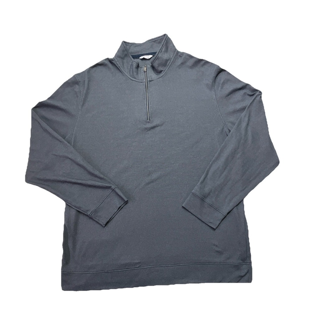 Calvin Klein Men's Gray Knit Mock Neck 1/4 Zip Pullover Sweater Long Sleeve XXL